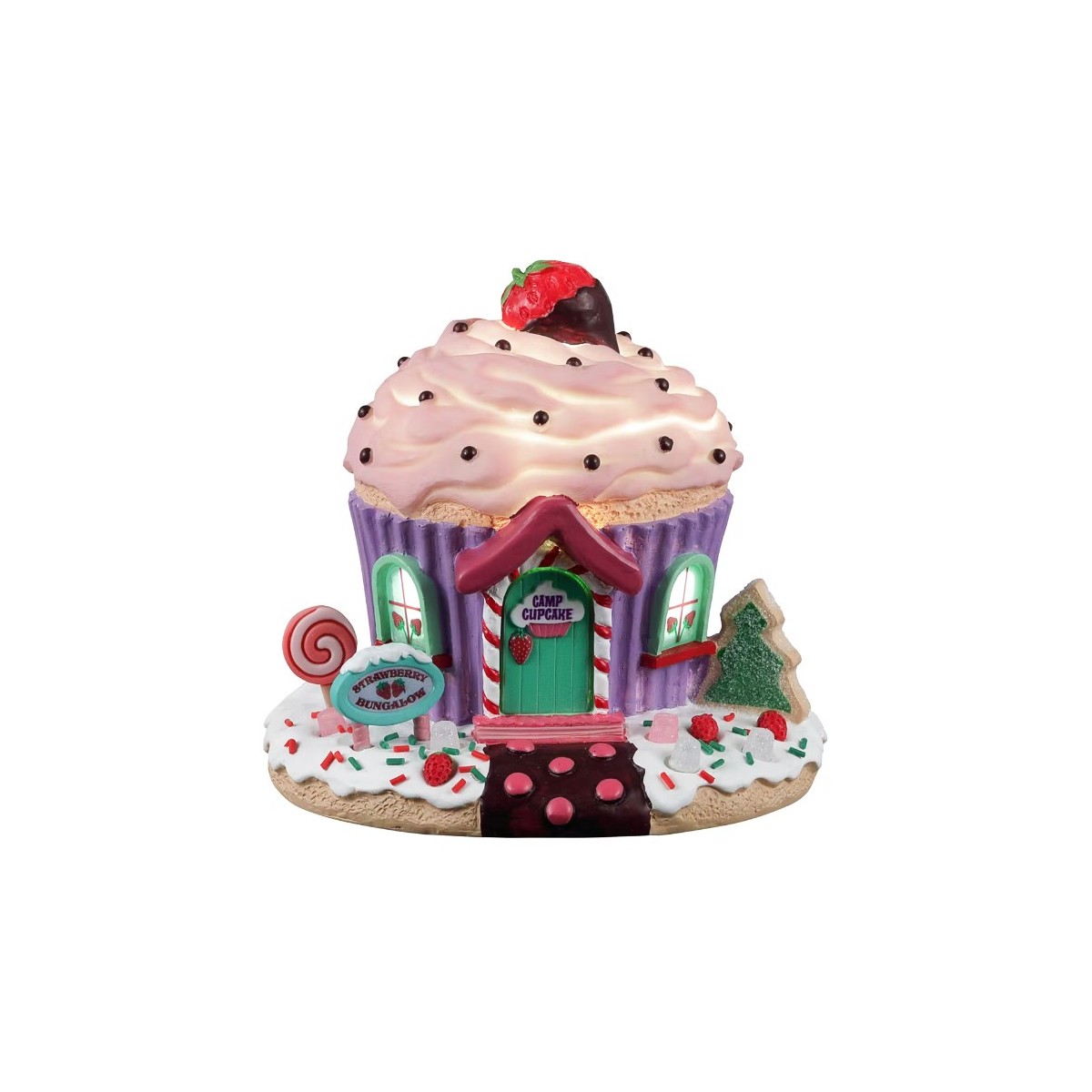 Cupcake fraise lumineux Lemax Sugar N Spice
