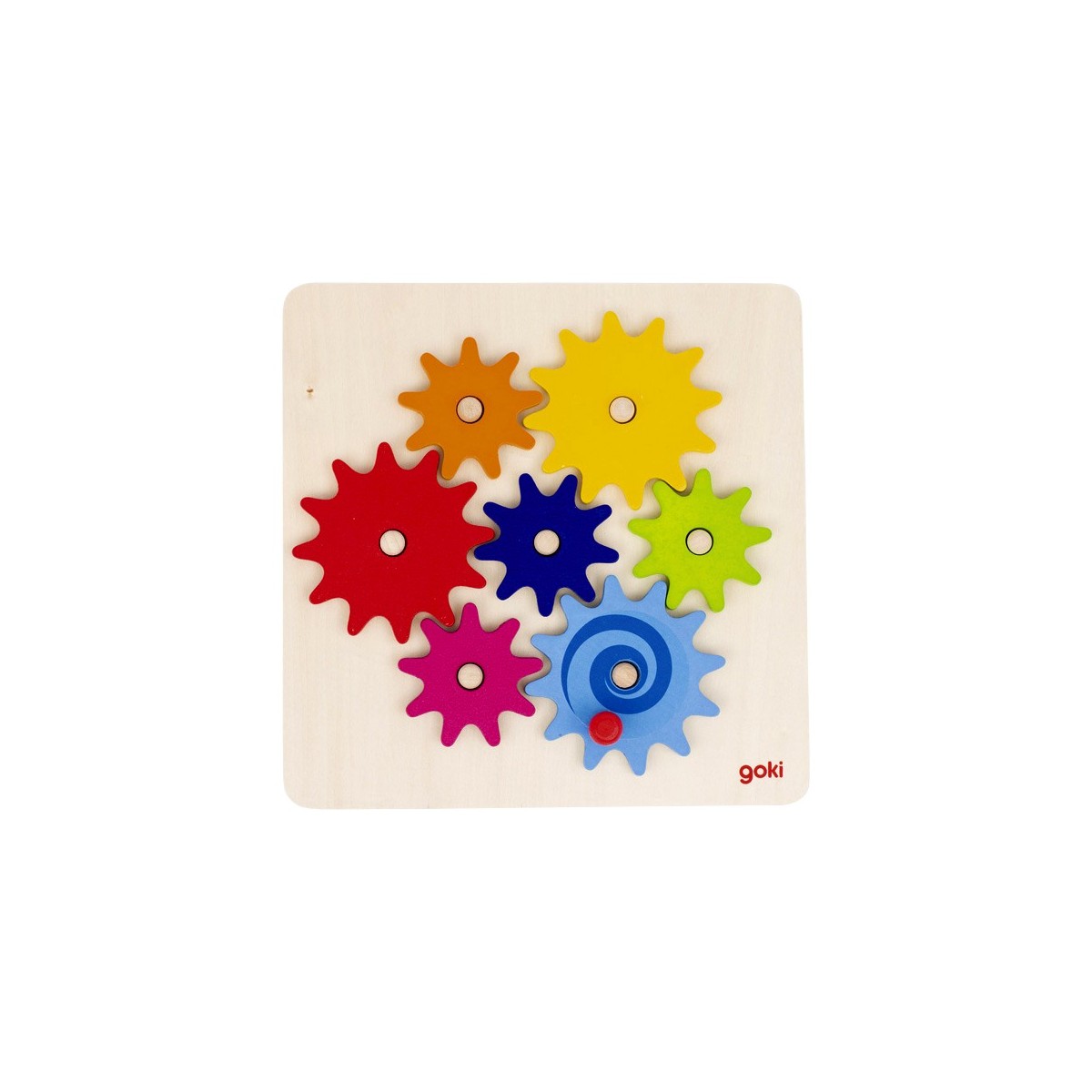 Jeu Puzzle en bois animé engrenages 8 pièces