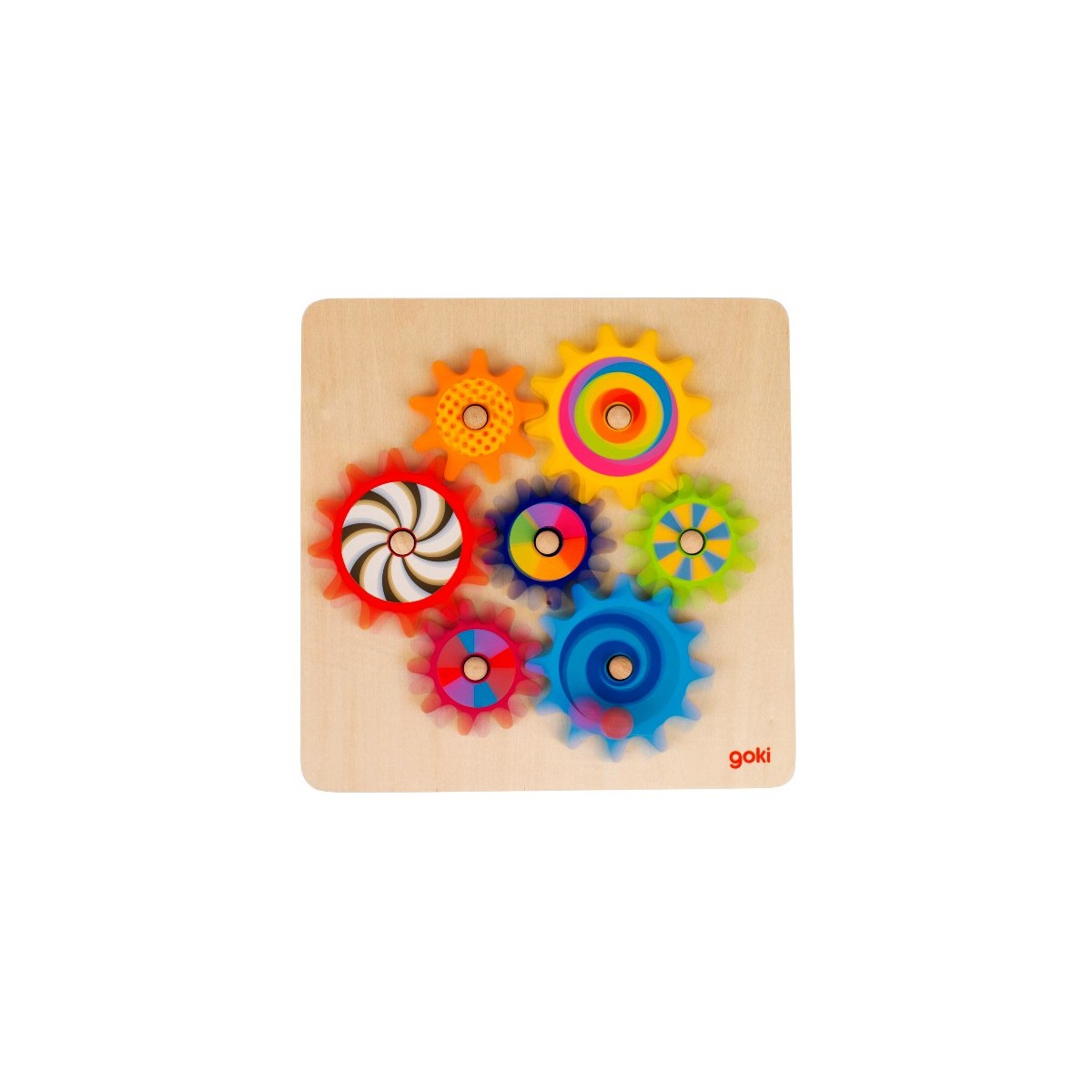 Jeu Puzzle en bois animé engrenages 8 pièces