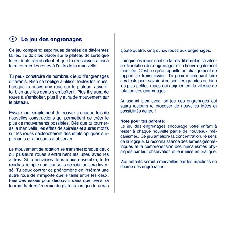Jeu Puzzle en bois animé engrenages 7 pièces
