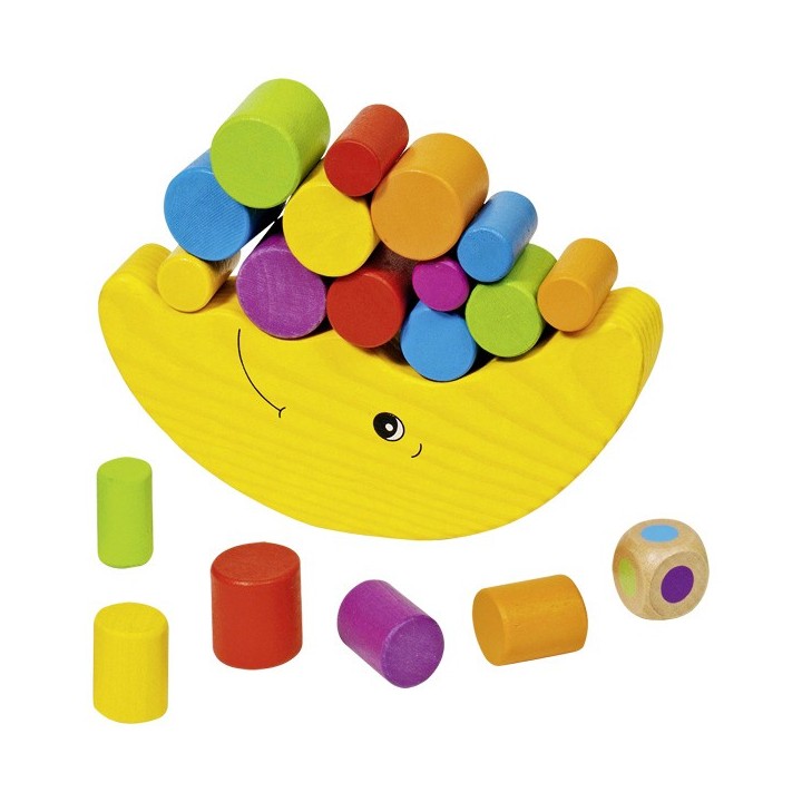 Jeu Lune chancelante en bois colorée