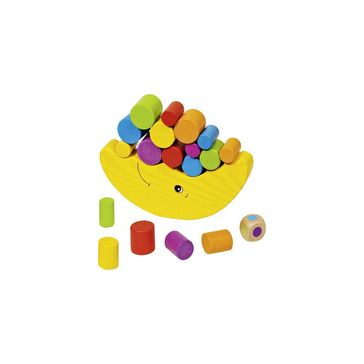 Jeu Lune chancelante en bois colorée