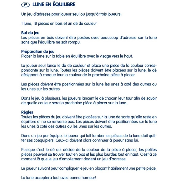 Jeu Lune chancelante en bois colorée