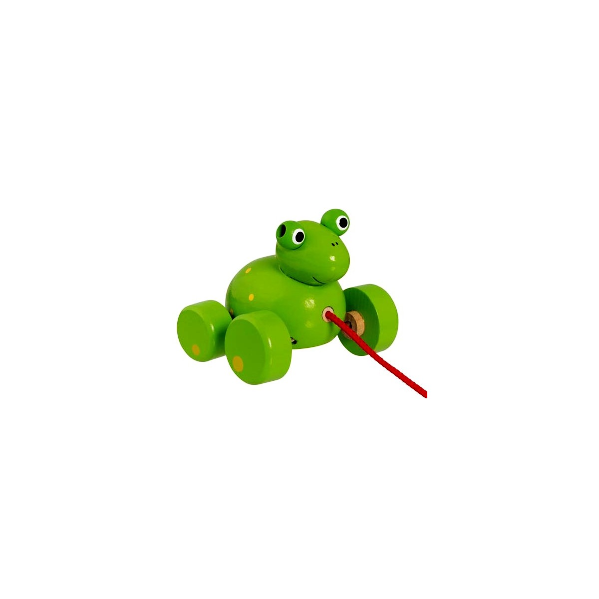 Grenouille en bois à tirer vert 9,5 cm