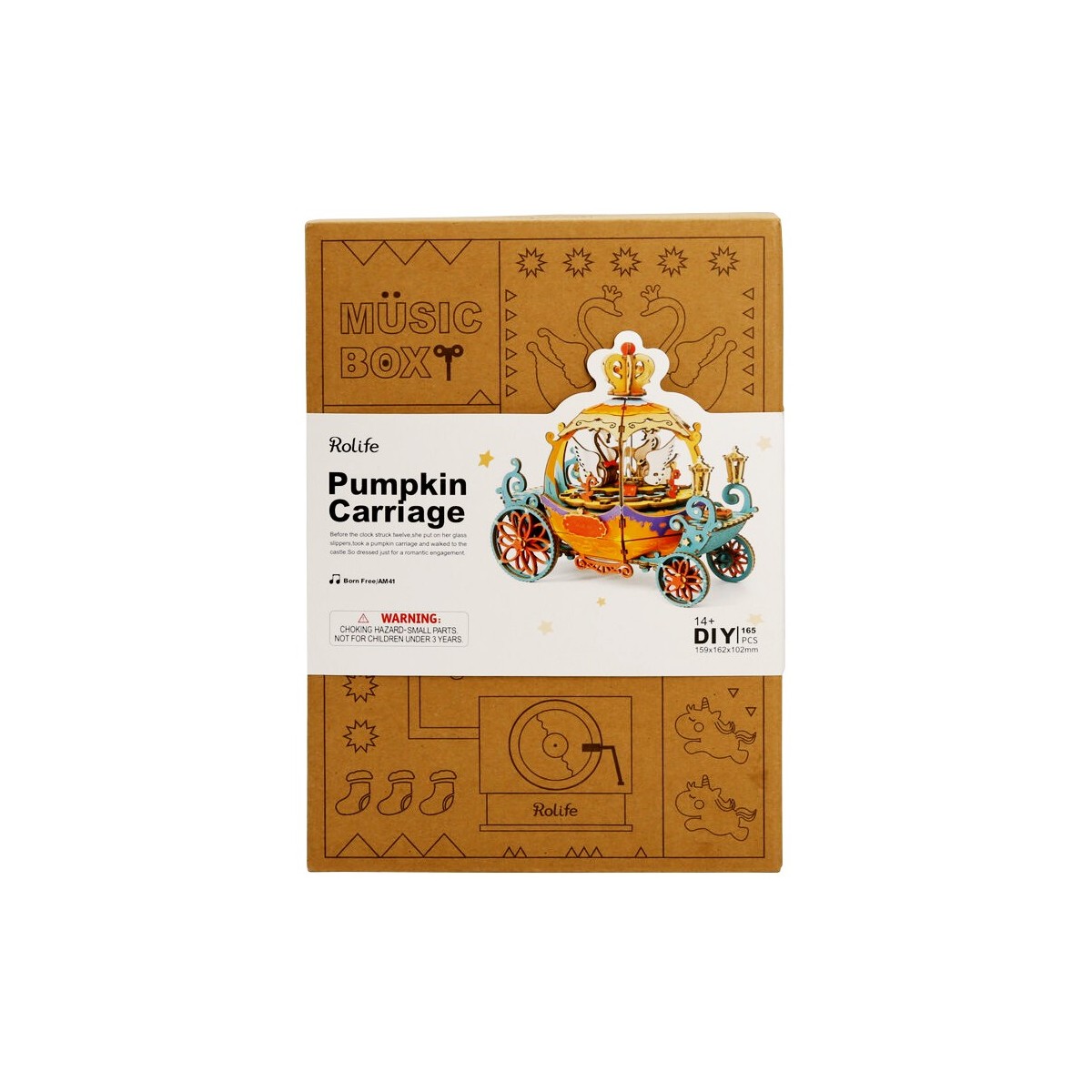 Maquette en bois Carrosse musical animé coloré