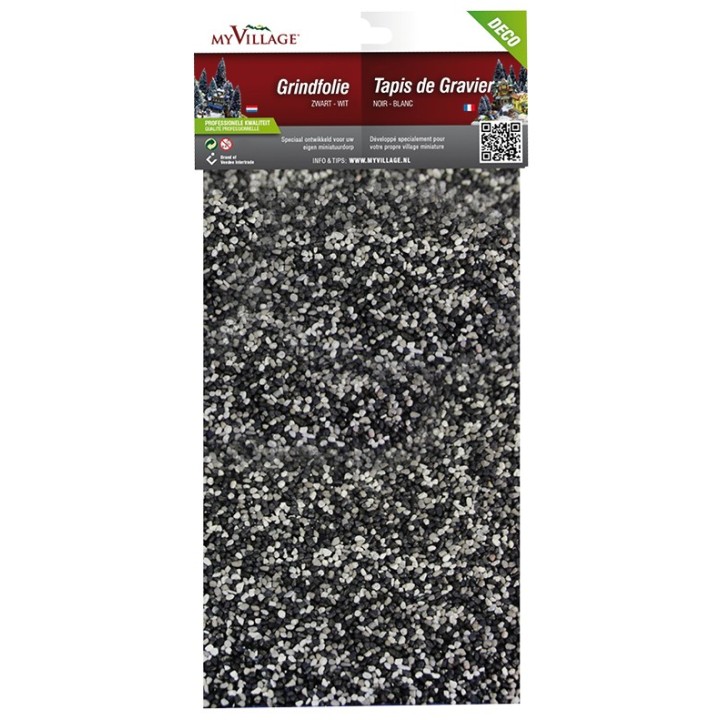 Tapis gravier noir blanc 30x14 cm