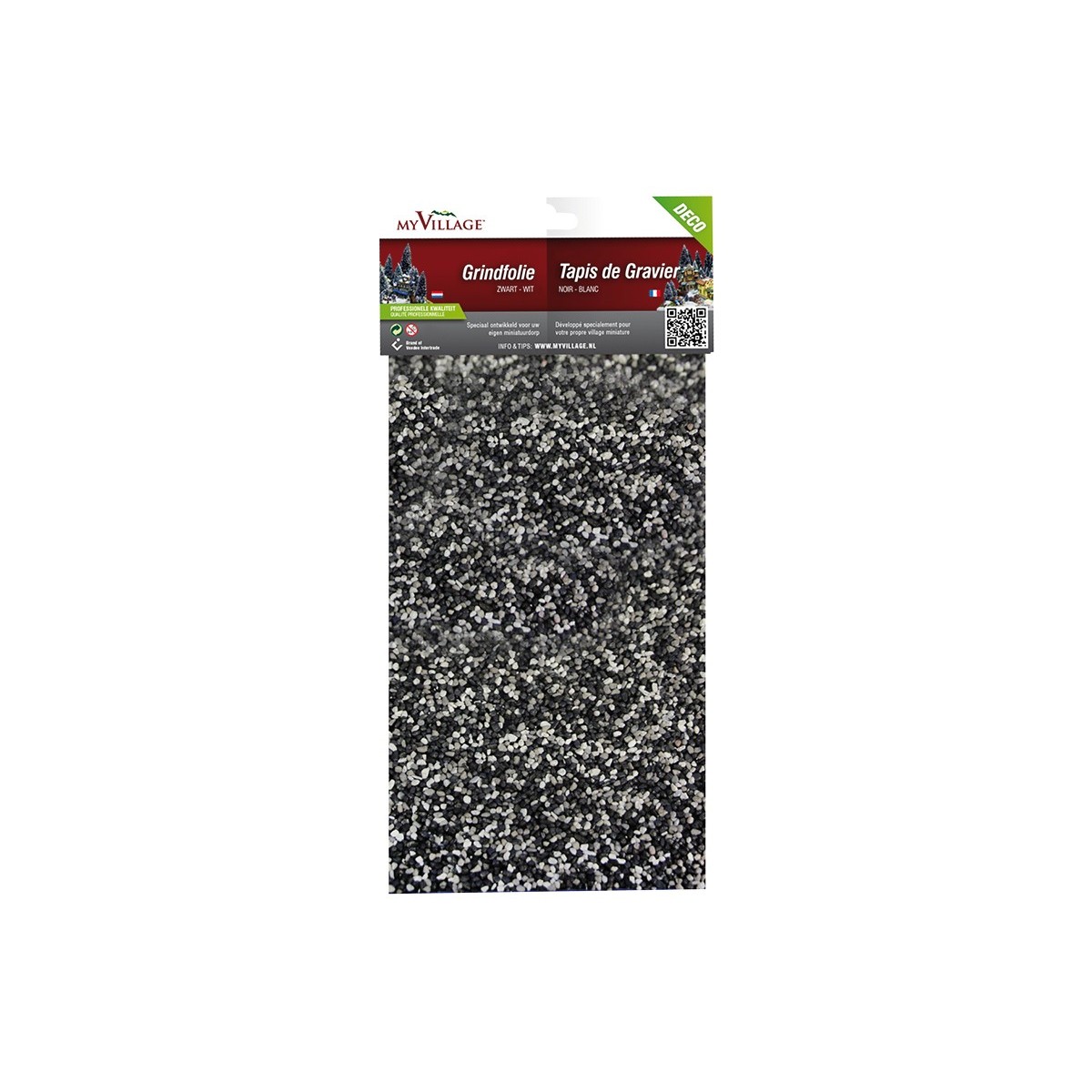 Tapis gravier noir blanc 30x14 cm