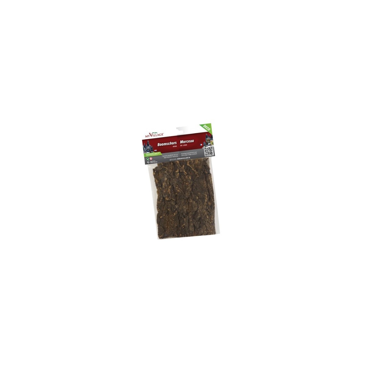 Morceau de bois avec écorce liège 18x12 cm