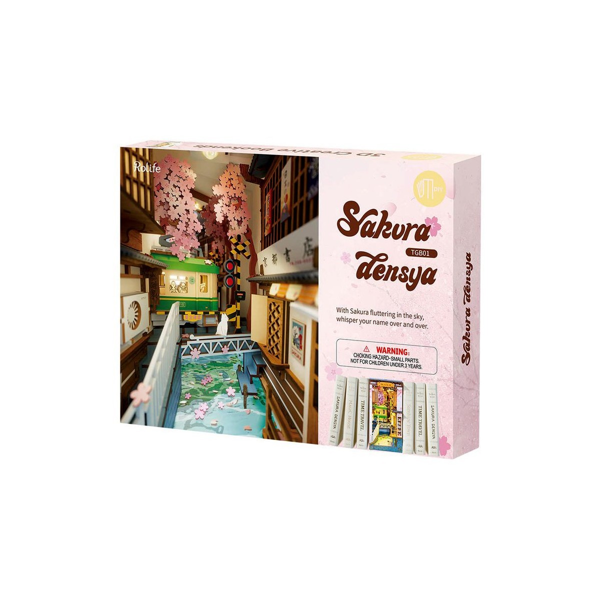 Maquette en bois lumineuse Serre-livres Japon