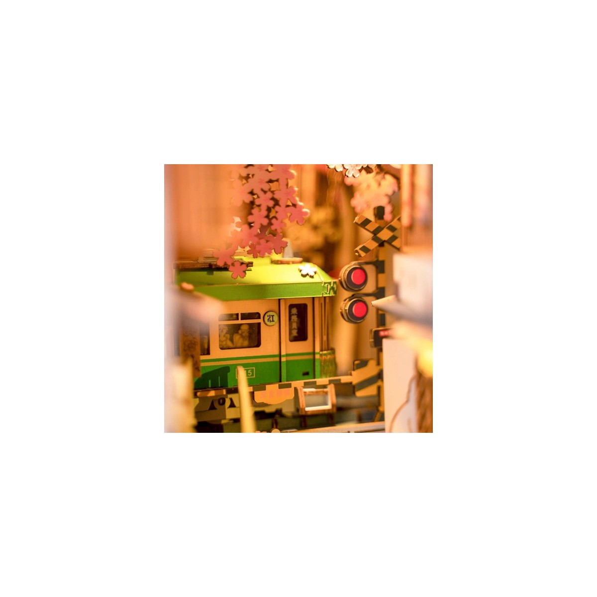 Maquette en bois lumineuse Serre-livres Japon