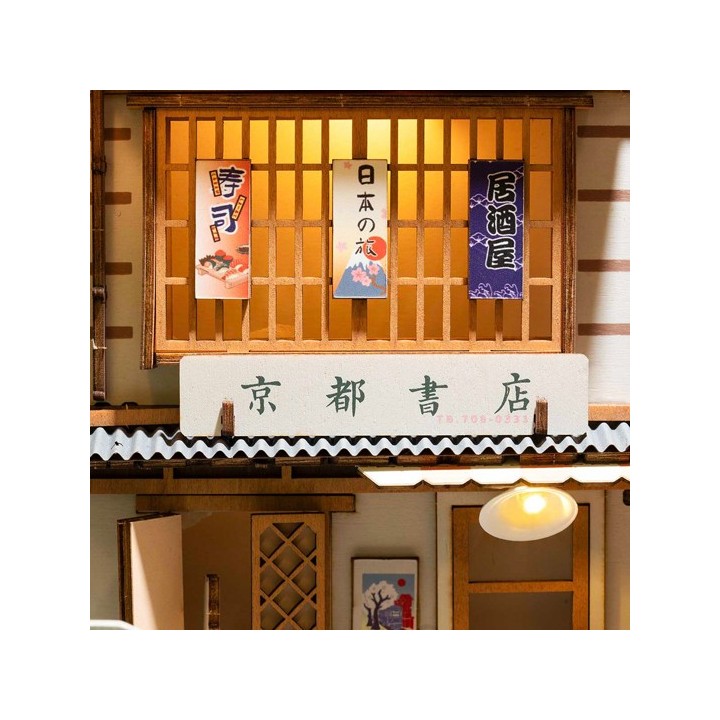 Maquette en bois lumineuse Serre-livres Japon