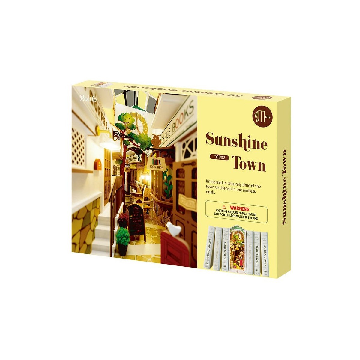 Maquette en bois lumineuse Serre-livres Ruelle
