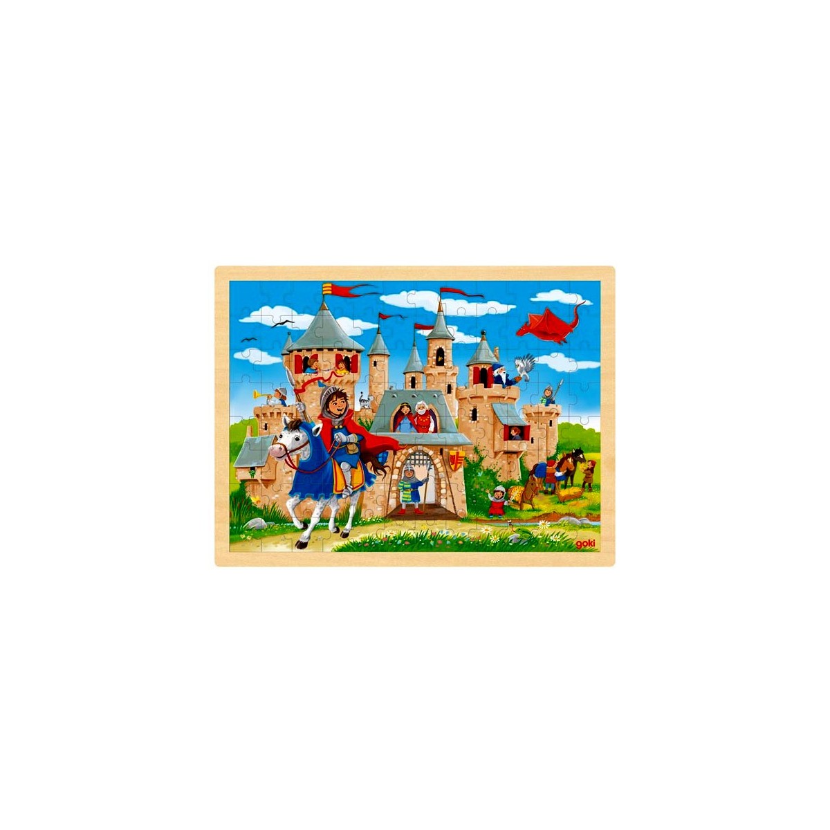 Puzzle cadre enfant en bois Chateau fort 96 pièces