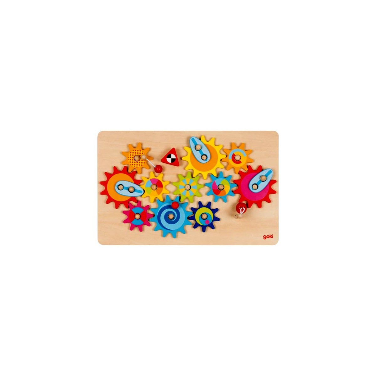 Jeu puzzle en bois animé engrenages 16 pièces