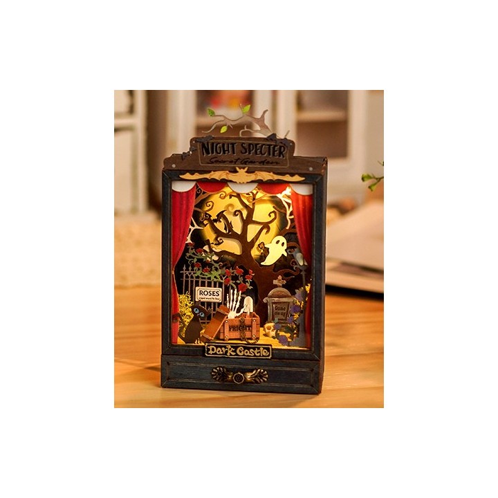 Maquette en bois lumineuse Théâtre Château hanté