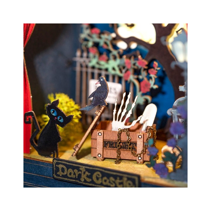 Maquette en bois lumineuse Théâtre Château hanté