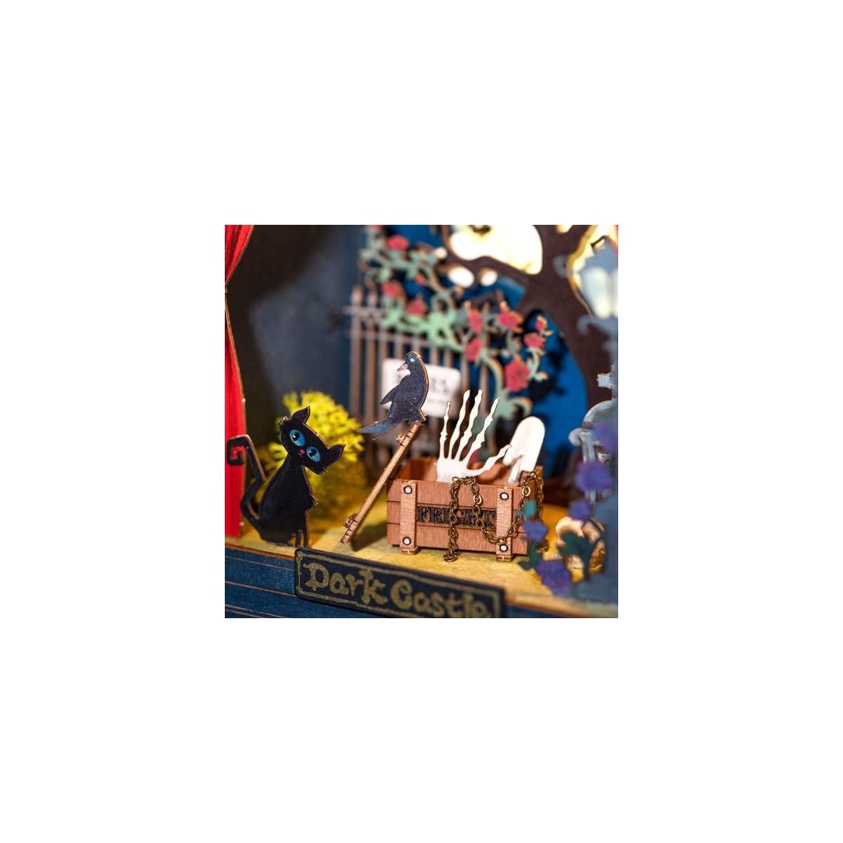 Maquette en bois lumineuse Théâtre Château hanté