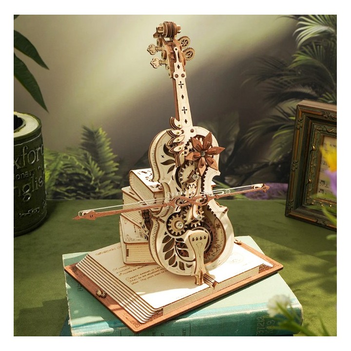 Maquette en bois animée musicale Violoncelle
