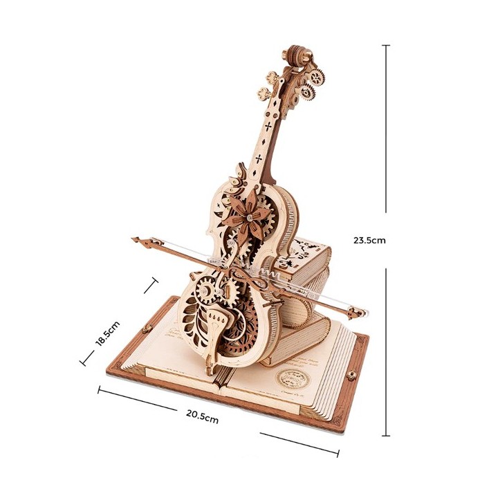 Maquette en bois animée musicale Violoncelle