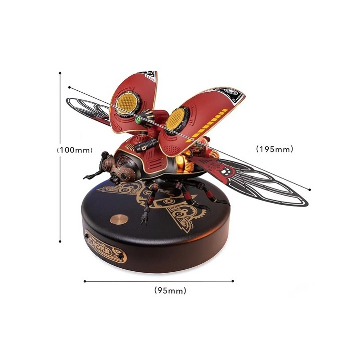 Maquette animée lumineuse Scarabée volant