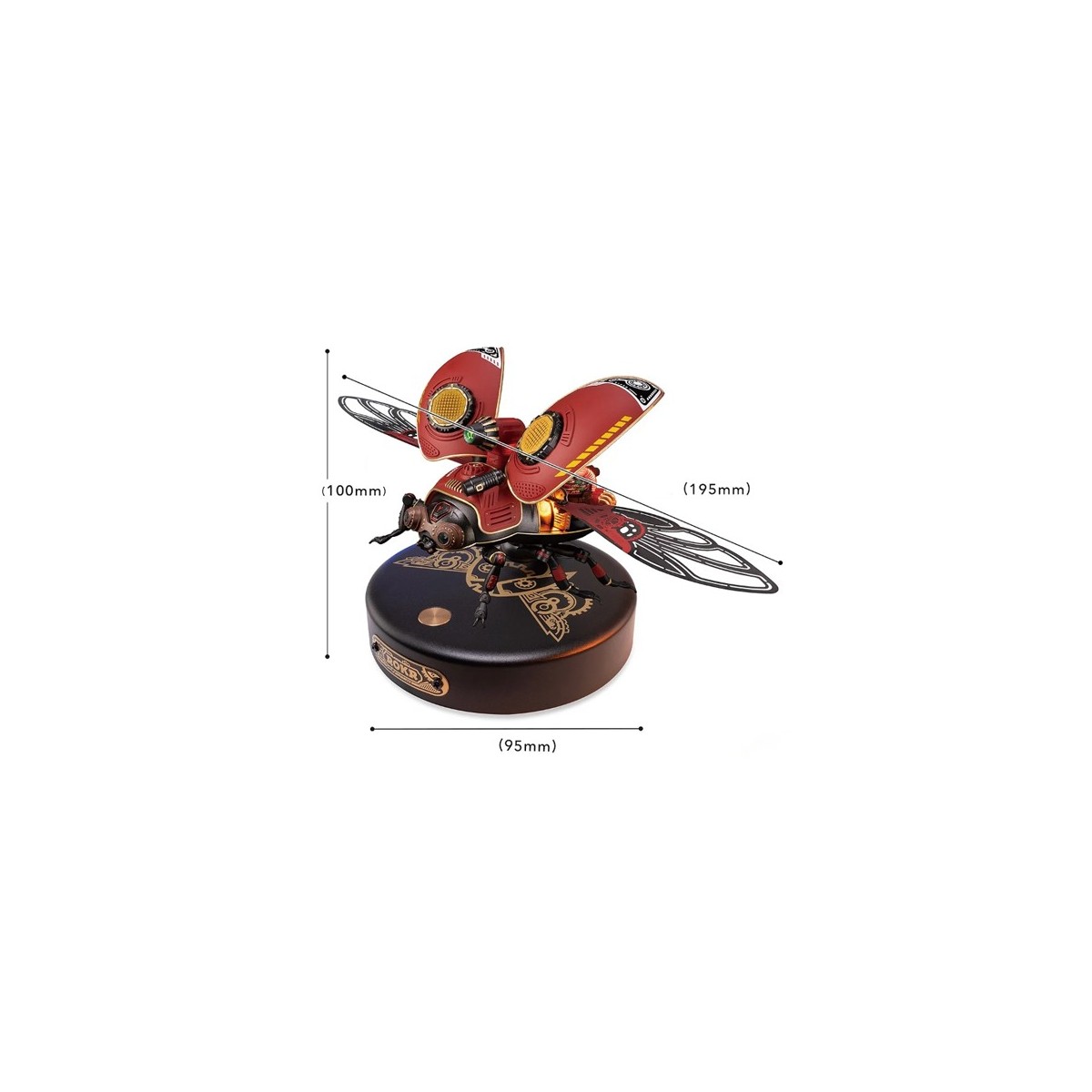 Maquette en bois animée lumineuse Scarabée volant