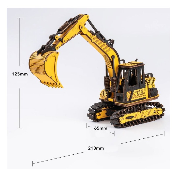 Maquette en bois Pelleteuse jaune