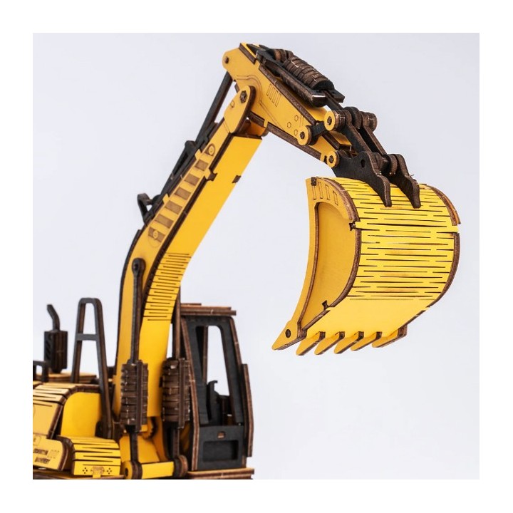 Maquette en bois Pelleteuse jaune