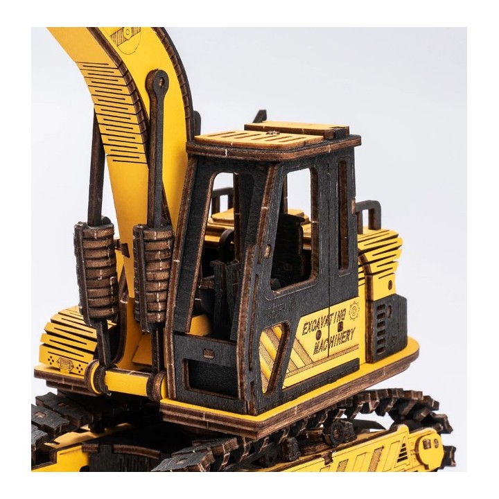 Maquette en bois Pelleteuse jaune