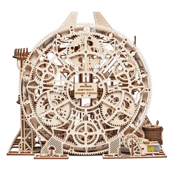 Maquette en bois animée Circuit de billes Galaxie motorisé