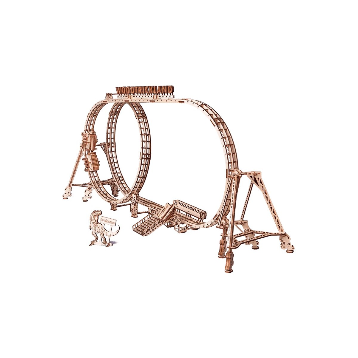 Maquette en bois animée Montagnes russes