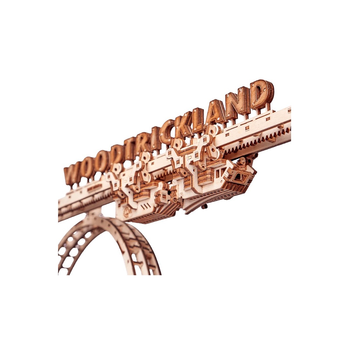 Maquette en bois animée Montagnes russes