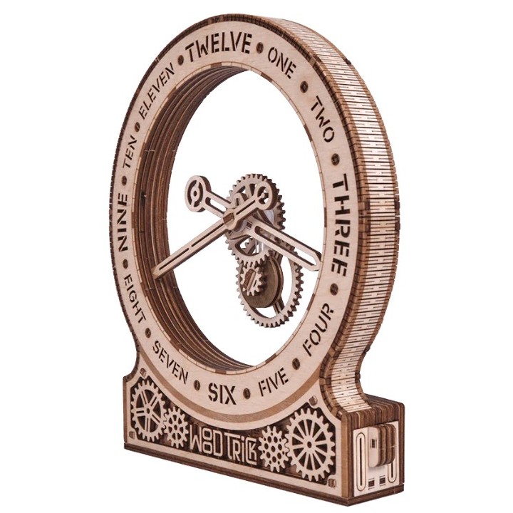 Maquette en bois animée Horloge moderne motorisée