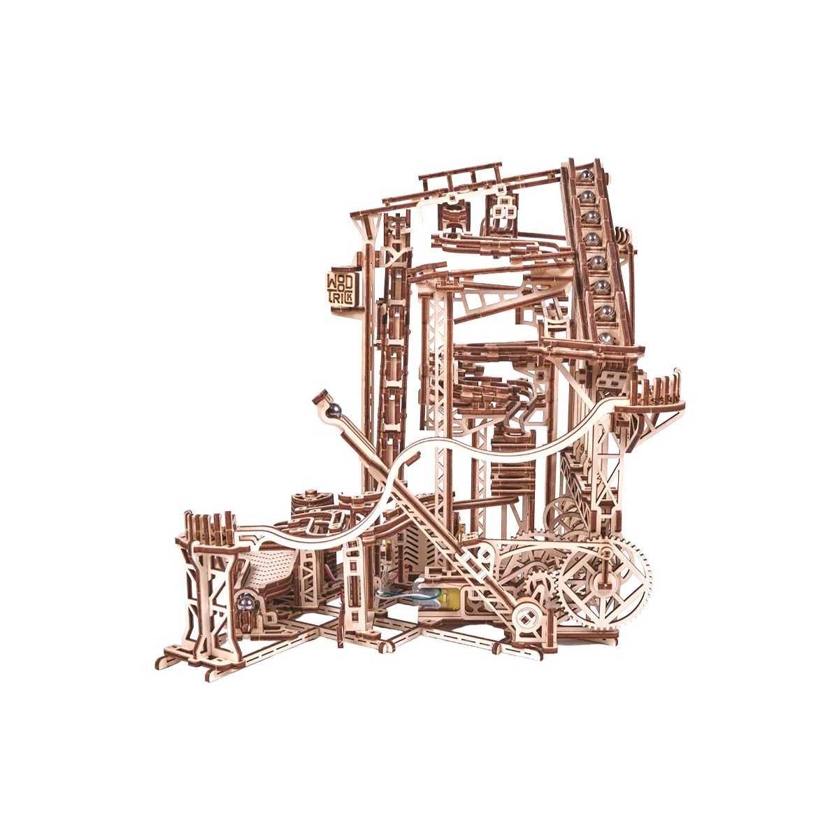 Maquette en bois animée Circuit de billes motorisé