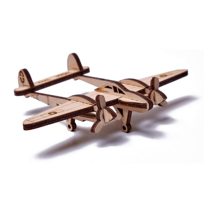 Maquettes en bois Avions et astronaute Lot de 4