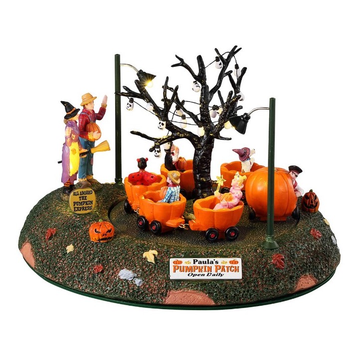 Petit train citrouilles animé lumineux Lemax Halloween
