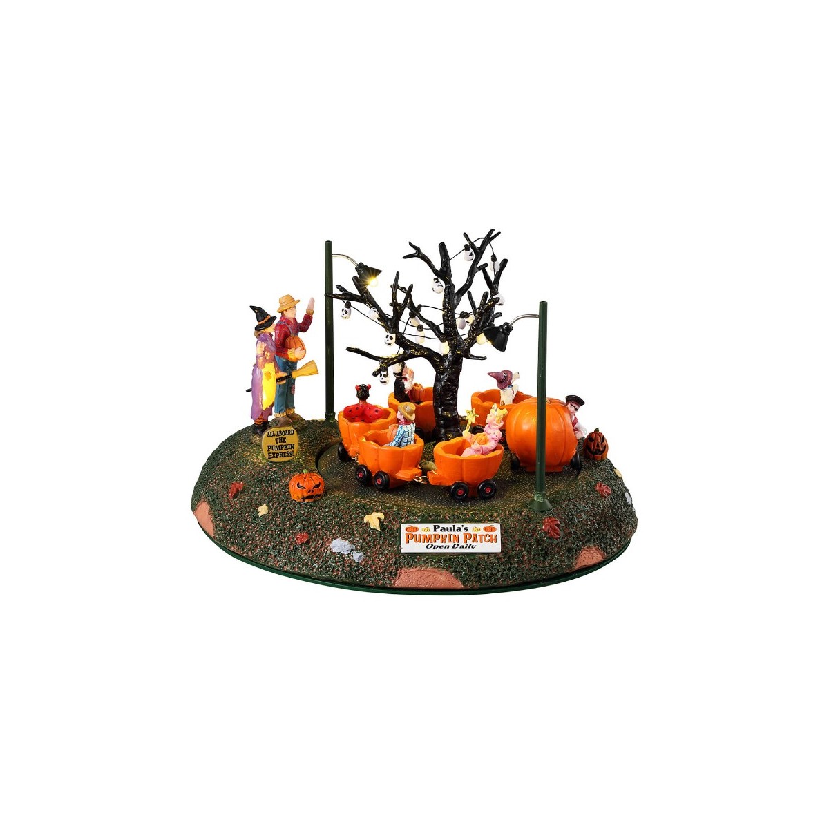 Petit train citrouilles animé lumineux Lemax Halloween