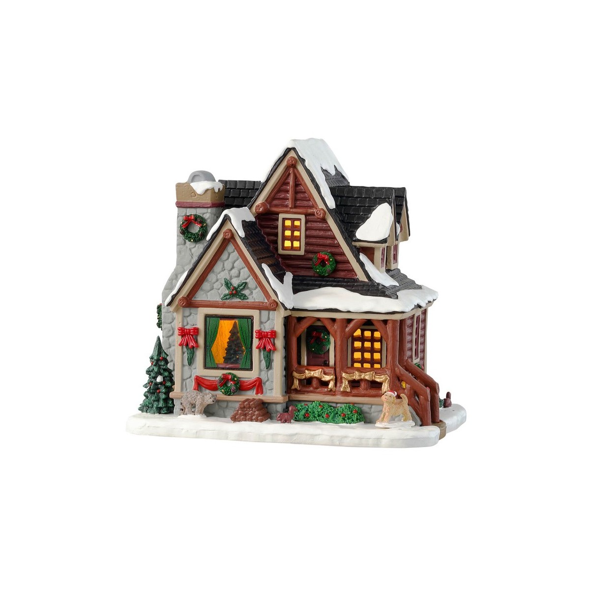 Chalet enneigé décoré lumineux Lemax Chalet enneigé décoré lumineux Lemax