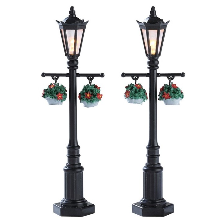 Lampadaires fleuris lumineux Lot de 2 Lemax