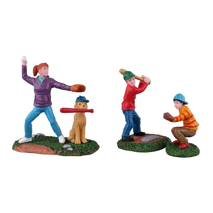 Baseball en famille Lot de 3 Lemax