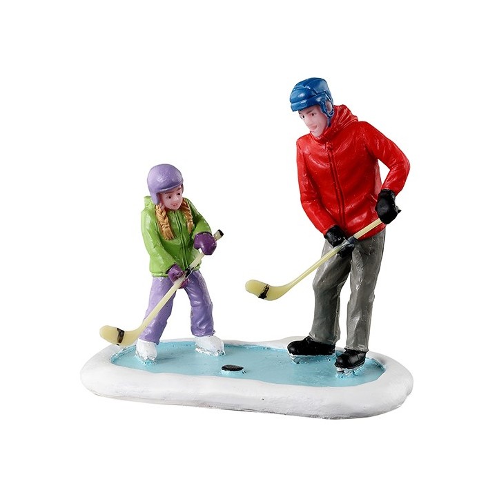 Hockey sur glace entre père et fille Lemax