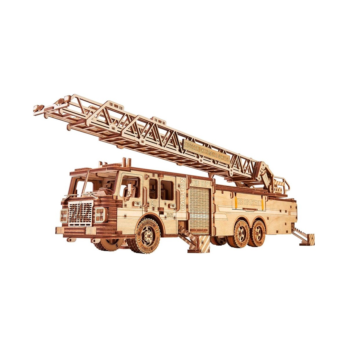 Maquette en bois animée Camion de pompier