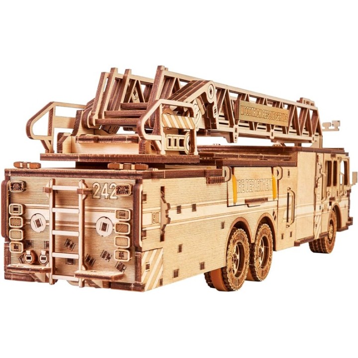 Maquette en bois animée Camion de pompier