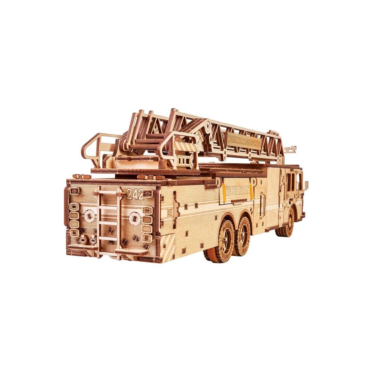 Maquette en bois animée Camion de pompier