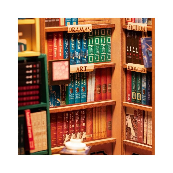 Maquette en bois lumineuse Serre-livres Librairie