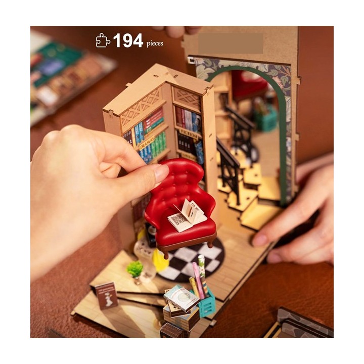 Maquette en bois lumineuse Serre-livres Librairie