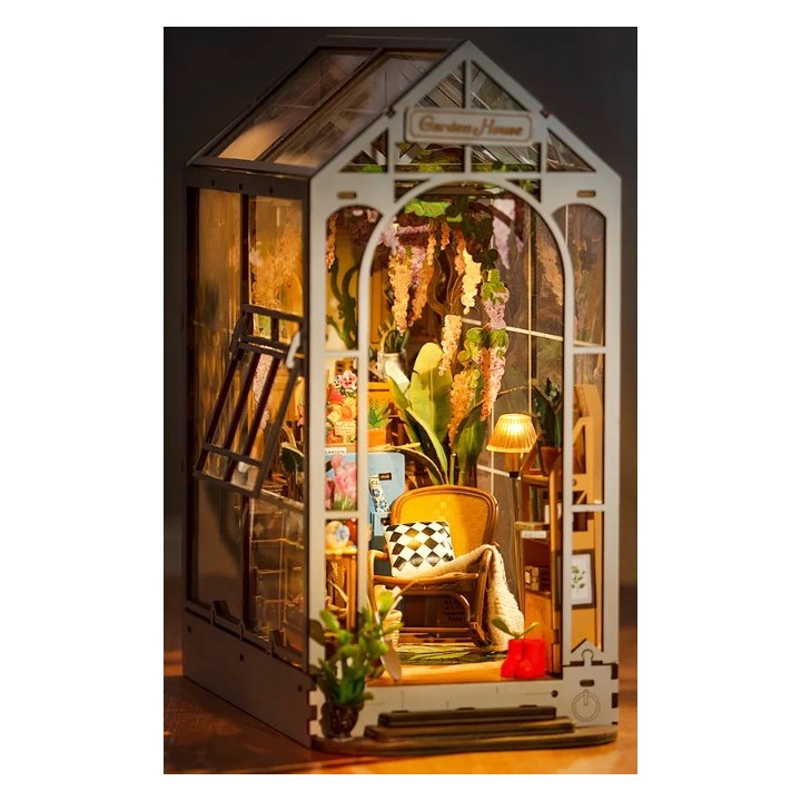 Maquette en bois lumineuse Serre-livres Véranda
