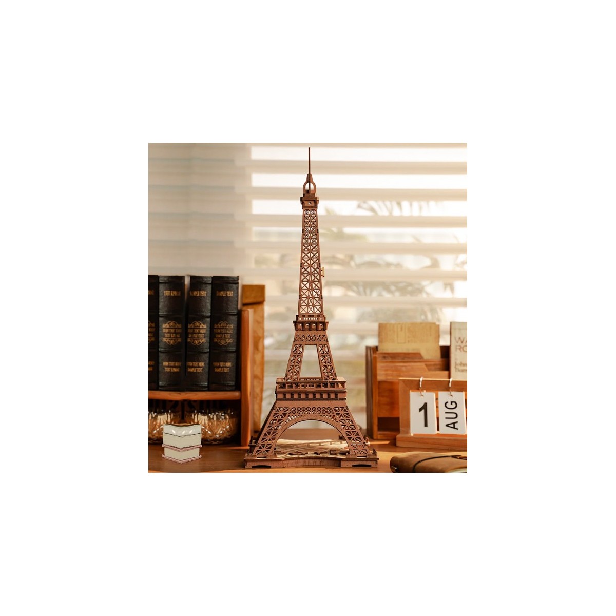 Maquette en bois Tour Eiffel lumineuse 53 cm