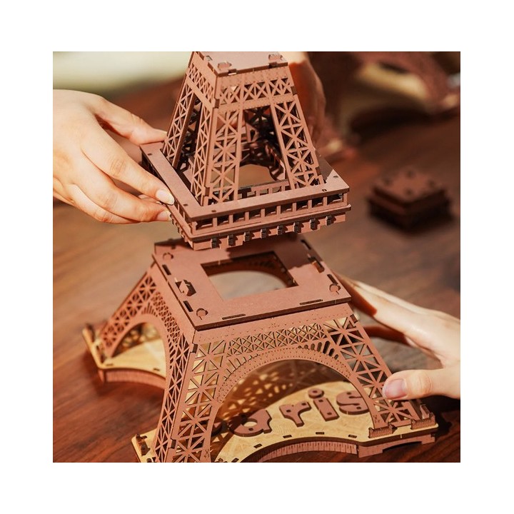 Maquette en bois lumineuse Tour Eiffel 53 cm