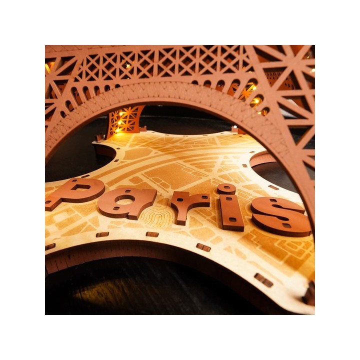 Maquette en bois lumineuse Tour Eiffel 53 cm