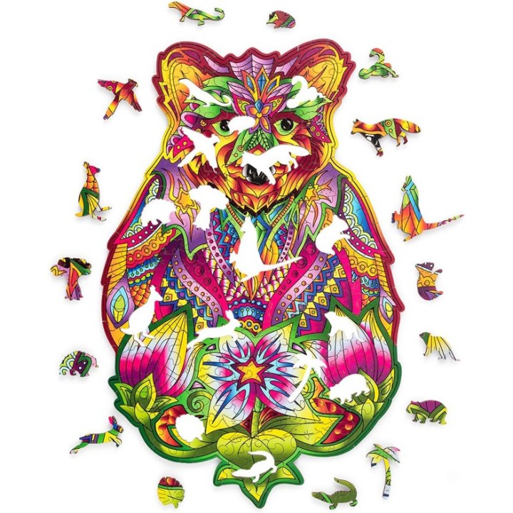 Puzzle en bois coloré ours 184 pièces